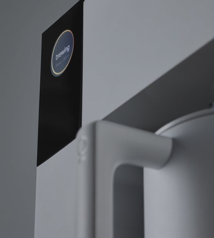 On-device display reading brewing