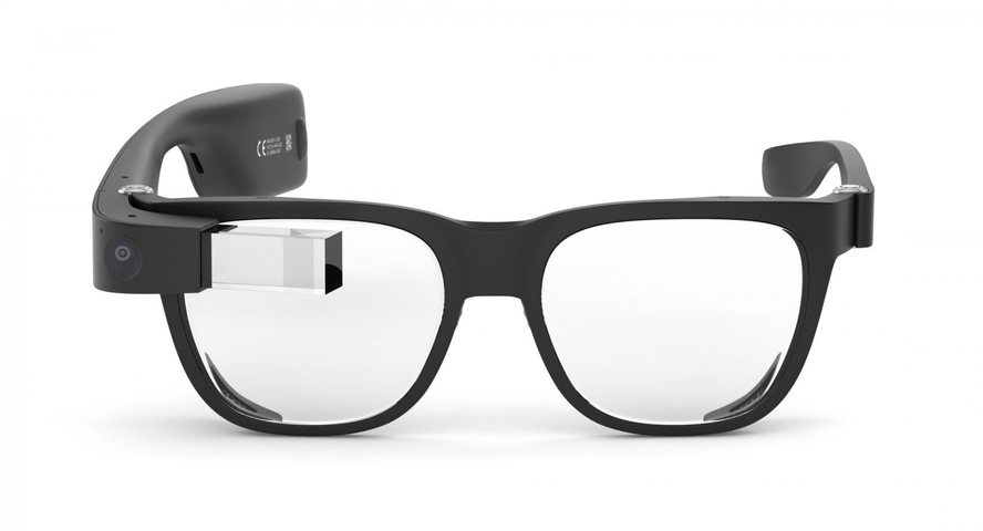 Google Glass mounted on prescription frames